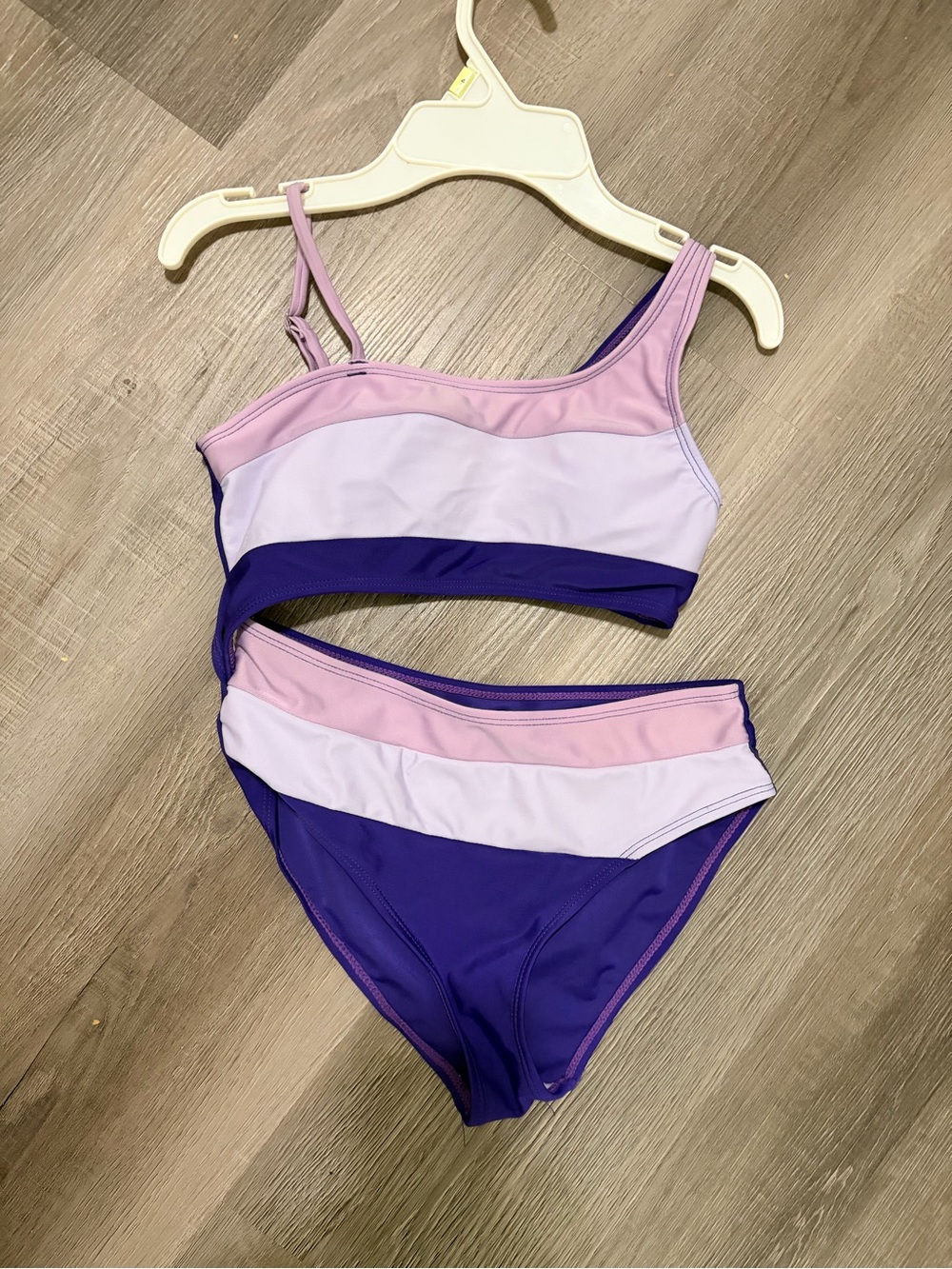 Cat & Jack Purple, Lavender & Pink Girls Two-Piece Swim Set